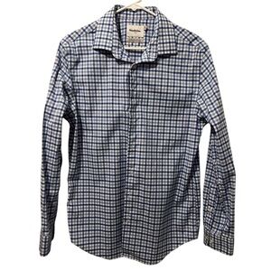 Goodfellow & Co Blue and White Checkered Button Up Men's Shirt Size Medium